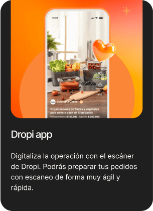 Dropi app: catálogo en el celular con organizadores para nevera, precio de proveedor y precio sugerido