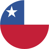 Bandera de Chile en círculo, uno de los países donde puedes registrarte en Dropi