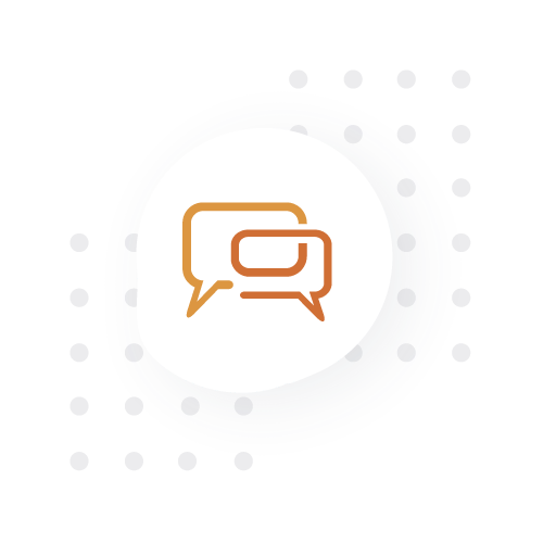 Logo de Chat Center: dos burbujas de conversación naranjas dentro de un círculo blanco