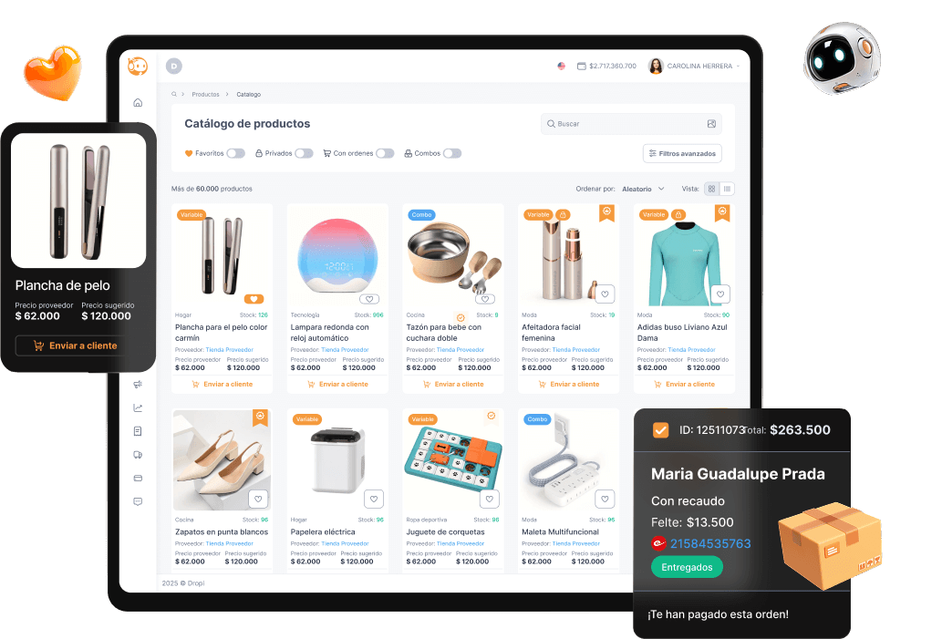 Catálogo con más de 60.000 productos de dropshipping en la plataforma Dropi